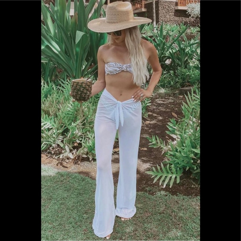 Bull by the horns mesh cover up tie pants